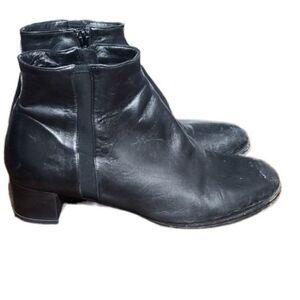 Taryn Rose Black Leather Ankle Boots